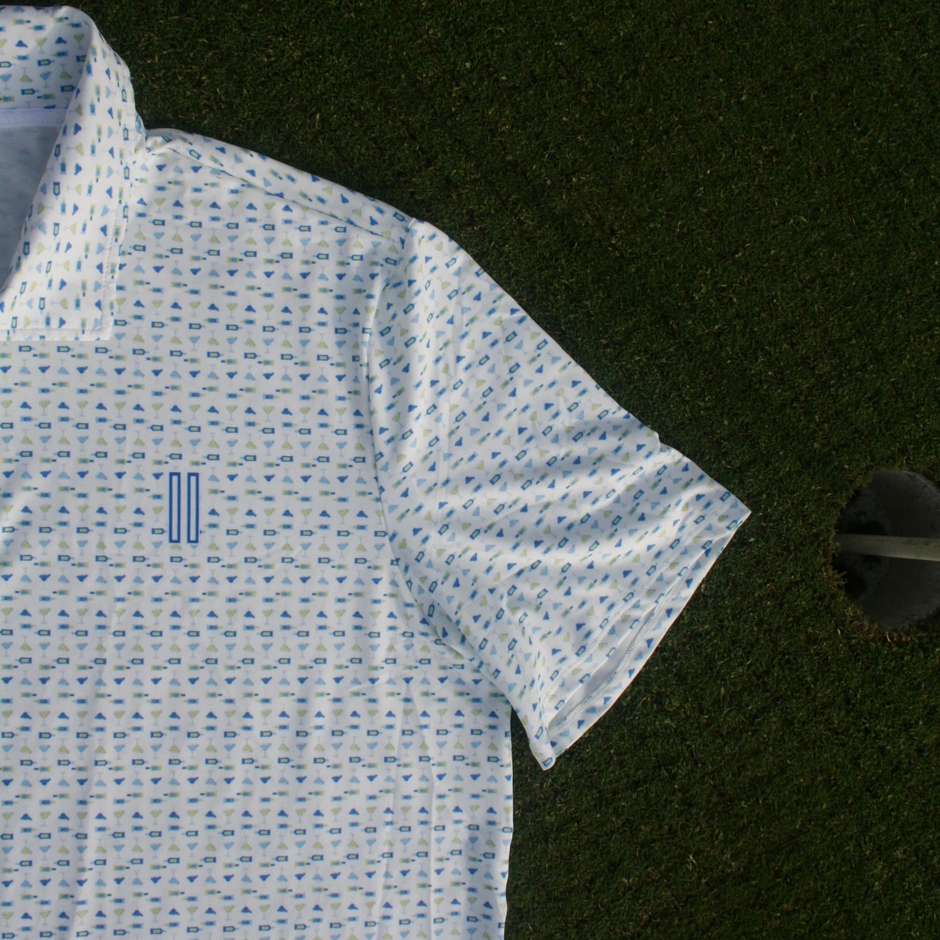 A Gwarra polo laid on the green beside the hole