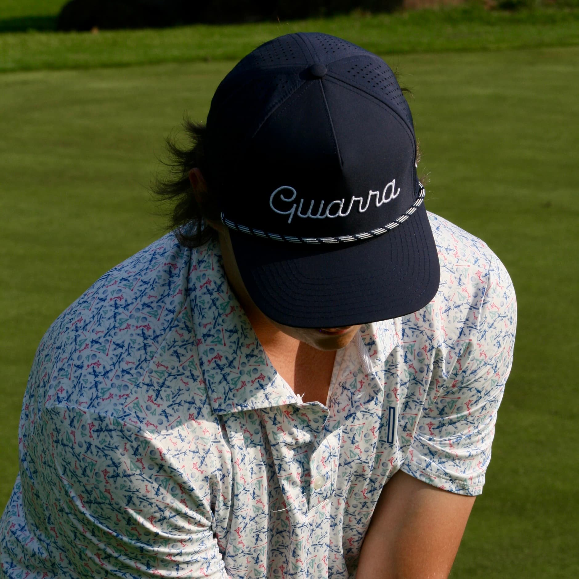 OG Gwarra Rope Cap · Navy — On the course 1