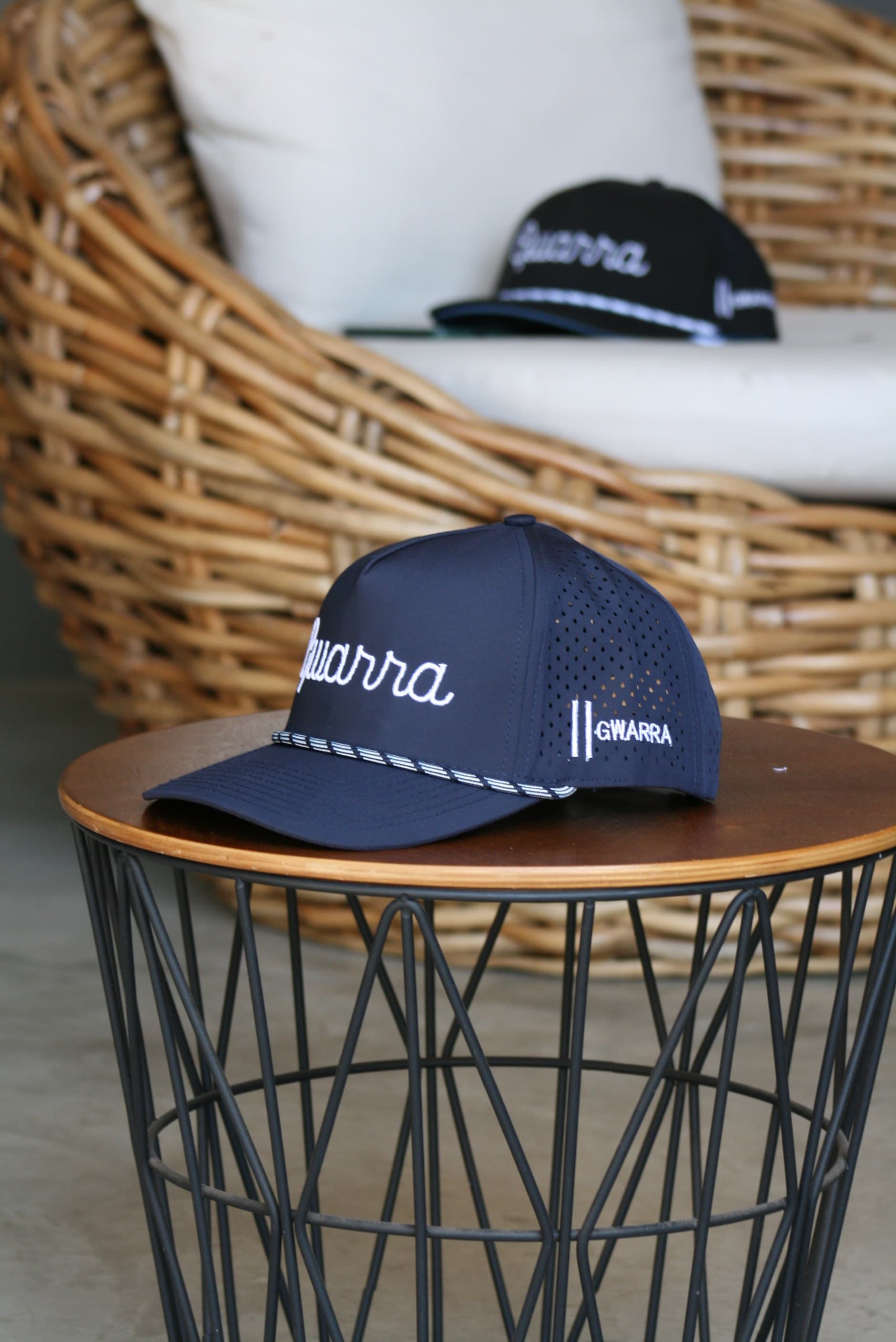 OG Gwarra Rope Cap · Navy — On the course 2